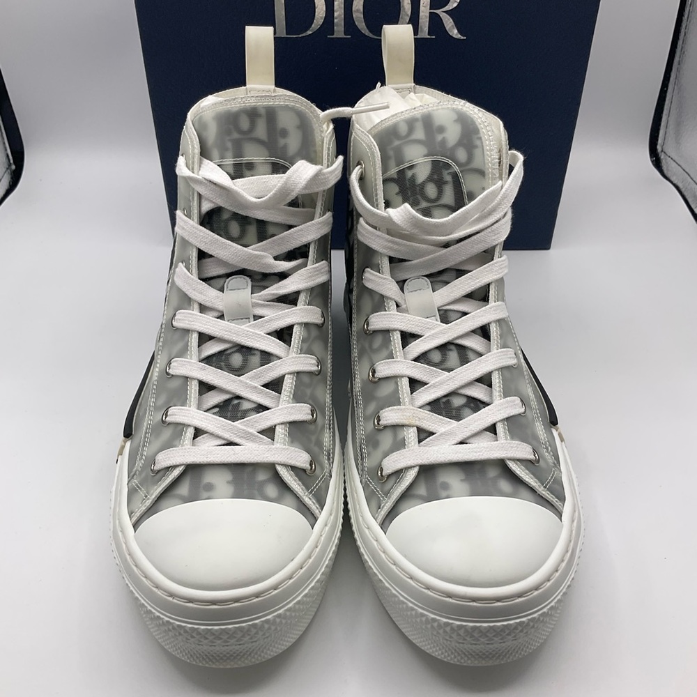Christian Dior Men's B23 High-Top Sneakers Oblique Coated Canvas Size 43 US 10 - Picture 2 of 16